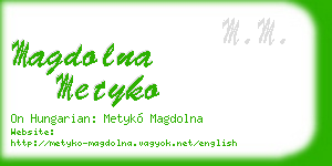 magdolna metyko business card