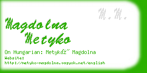 magdolna metyko business card